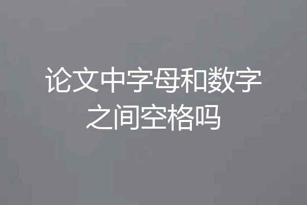 论文中字母和数字之间空格吗