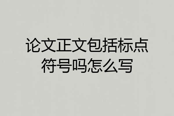 论文正文包括标点符号吗怎么写