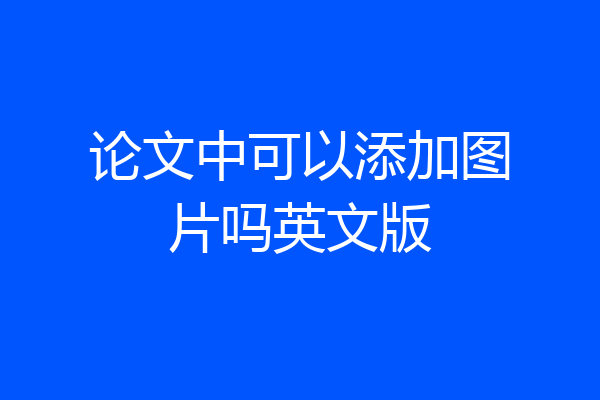 论文中可以添加图片吗英文版
