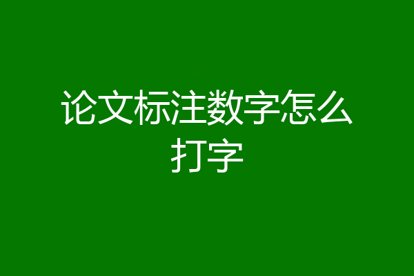 论文标注数字怎么打字
