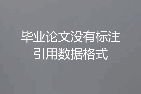 毕业论文没有标注引用数据格式