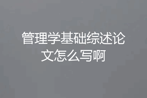 管理学基础综述论文怎么写啊