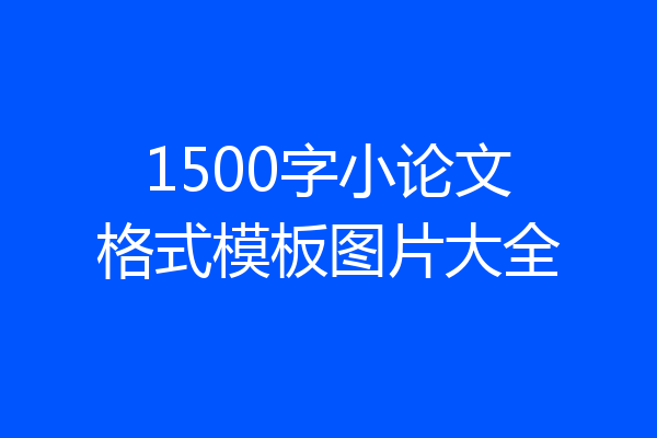 1500字小论文格式模板图片大全