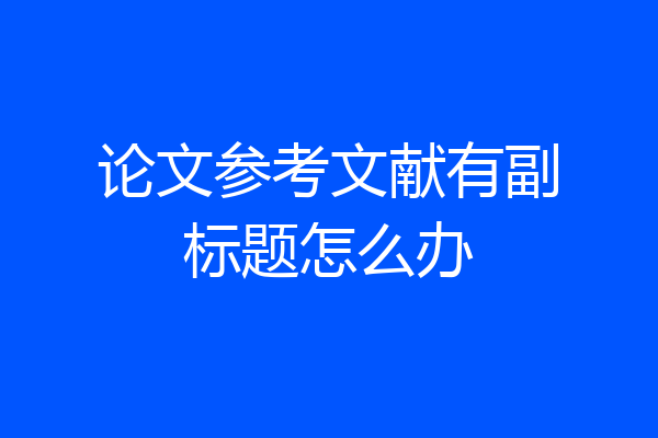 论文参考文献有副标题怎么办