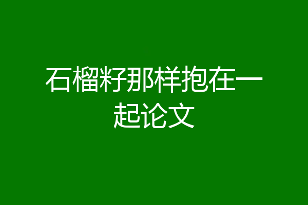 石榴籽那样抱在一起论文