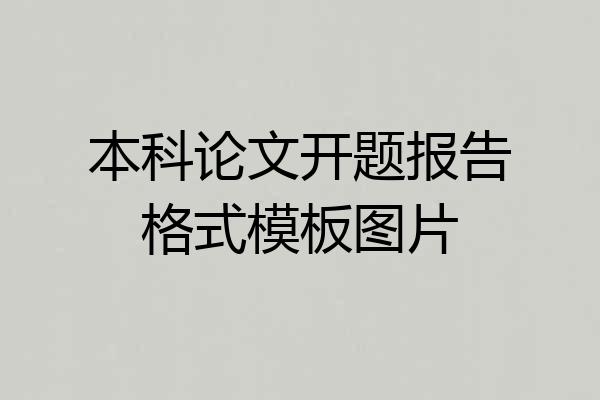 本科论文开题报告格式模板图片