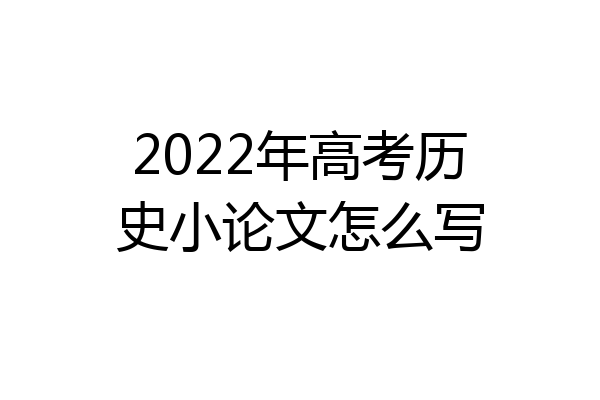 2022年高考历史小论文怎么写