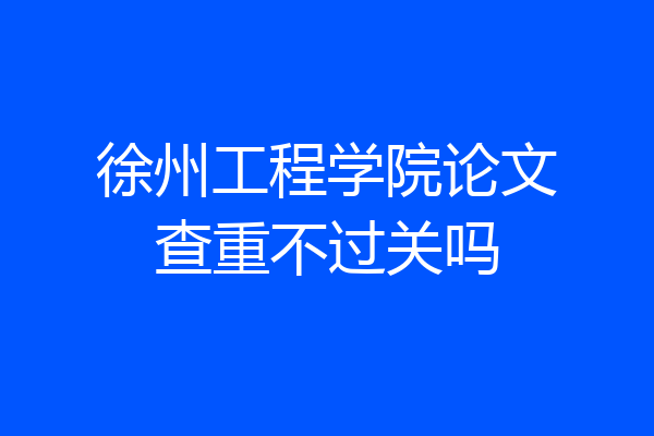 徐州工程学院论文查重不过关吗