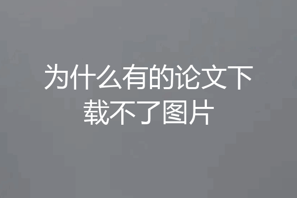 为什么有的论文下载不了图片