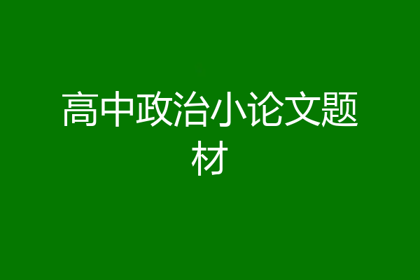 高中政治小论文题材
