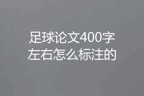 足球论文400字左右怎么标注的