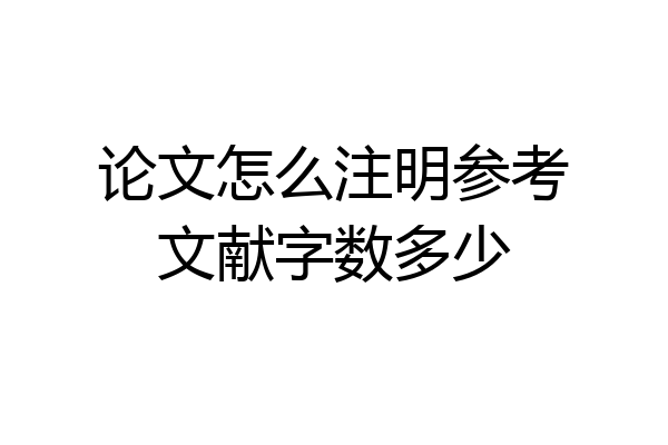 论文怎么注明参考文献字数多少