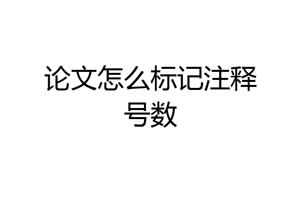 论文怎么标记注释号数