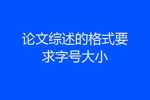 论文综述的格式要求字号大小