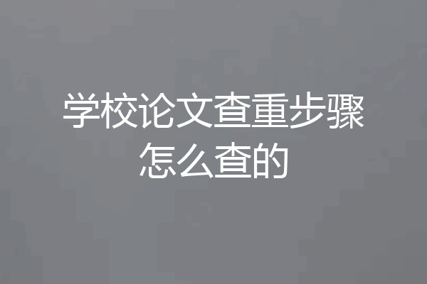 学校论文查重步骤怎么查的