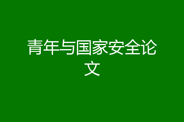 青年与国家安全论文