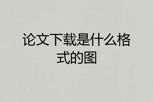 论文下载是什么格式的图