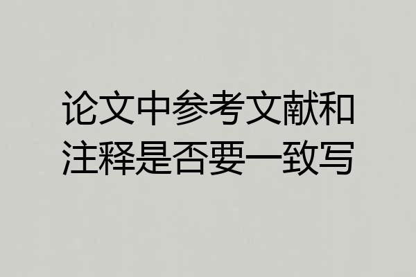论文中参考文献和注释是否要一致写