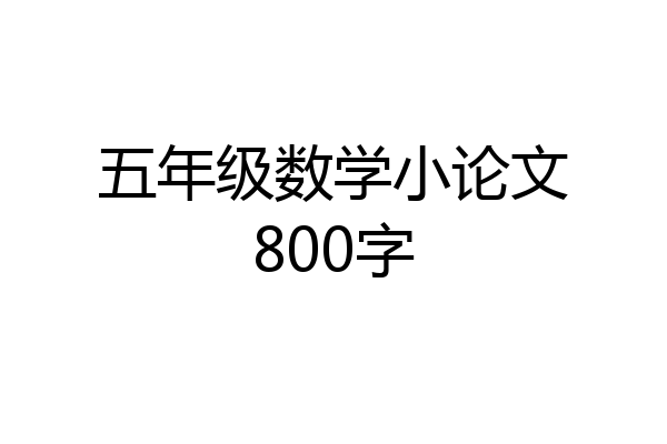 五年级数学小论文800字