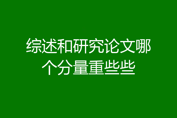 综述和研究论文哪个分量重些些