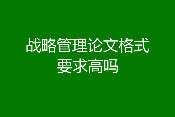 战略管理论文格式要求高吗