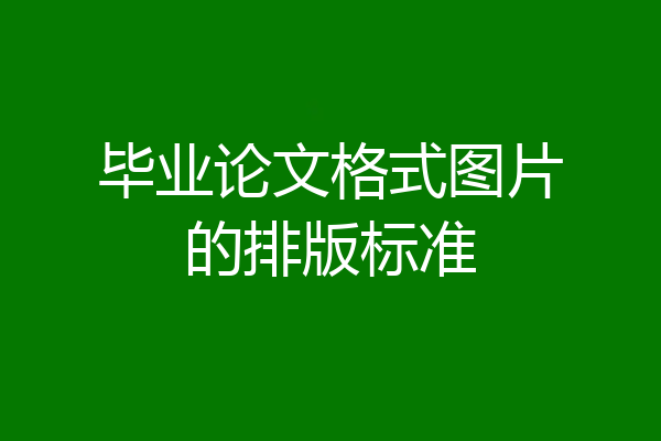 毕业论文格式图片的排版标准
