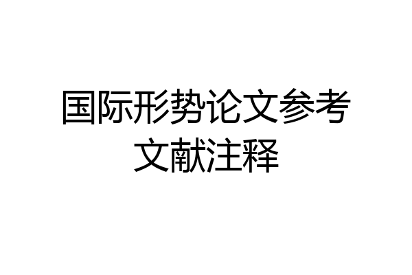 国际形势论文参考文献注释