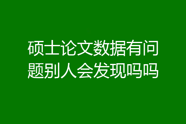 硕士论文数据有问题别人会发现吗吗