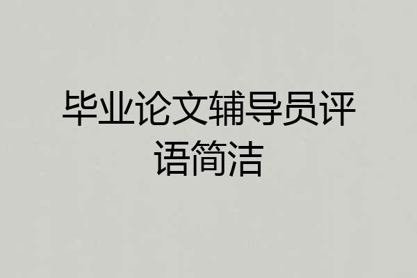 毕业论文辅导员评语简洁