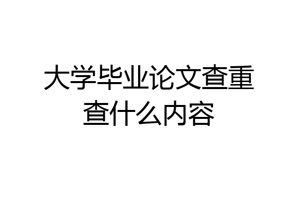 大学毕业论文查重查什么内容