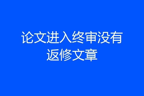 论文进入终审没有返修文章