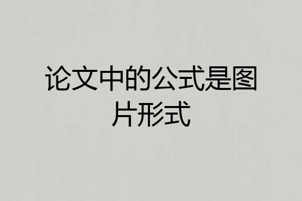 论文中的公式是图片形式