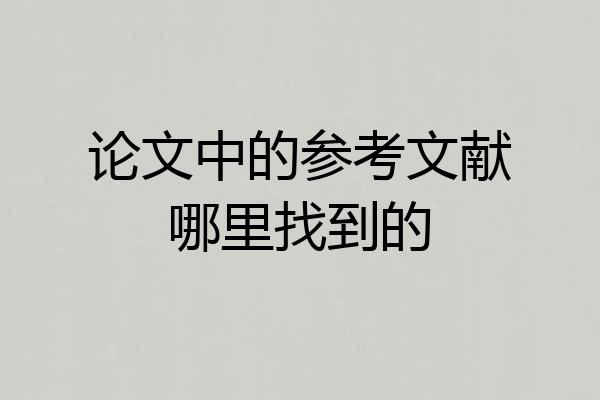 论文中的参考文献哪里找到的