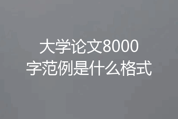 大学论文8000字范例是什么格式