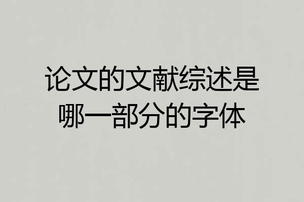 论文的文献综述是哪一部分的字体
