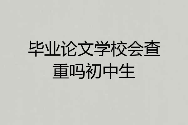毕业论文学校会查重吗初中生