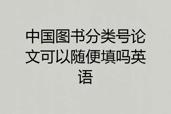 中国图书分类号论文可以随便填吗英语