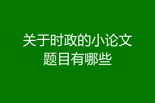 关于时政的小论文题目有哪些