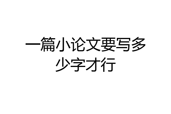 一篇小论文要写多少字才行