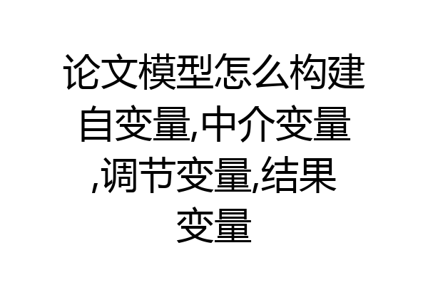 论文模型怎么构建自变量,中介变量,调节变量,结果变量