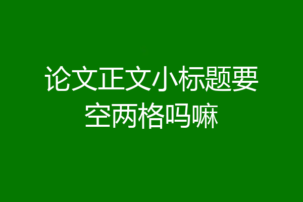 论文正文小标题要空两格吗嘛