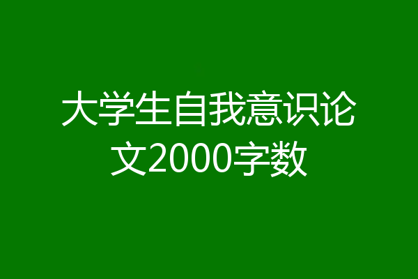 大学生自我意识论文2000字数
