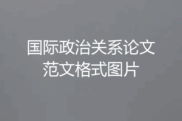 国际政治关系论文范文格式图片