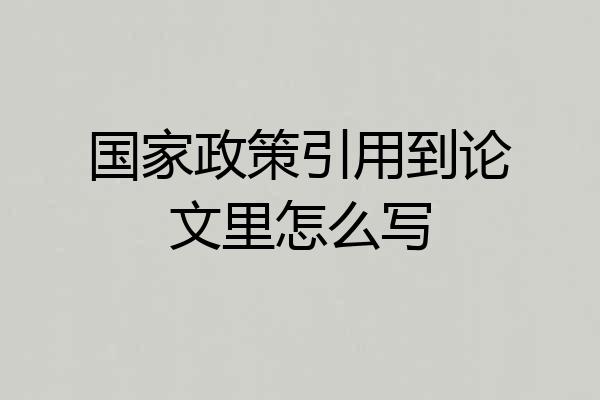 国家政策引用到论文里怎么写