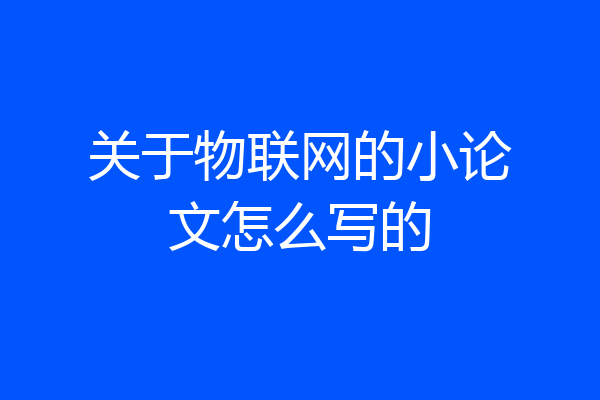 关于物联网的小论文怎么写的