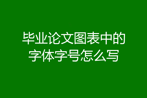 毕业论文图表中的字体字号怎么写