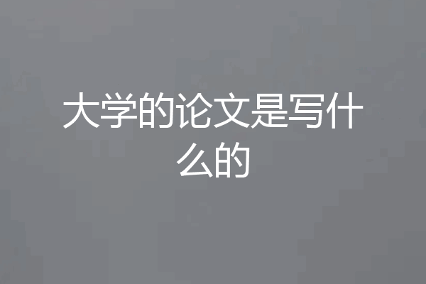 大学的论文是写什么的