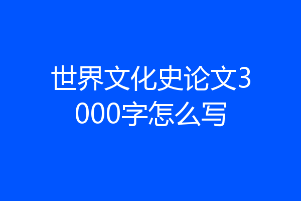 世界文化史论文3000字怎么写