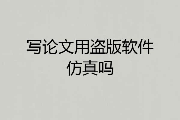 写论文用盗版软件仿真吗