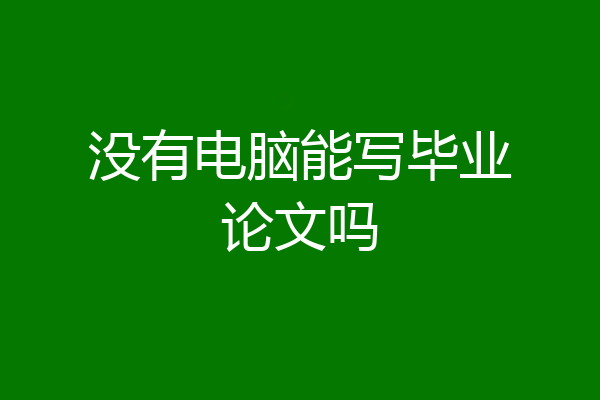 没有电脑能写毕业论文吗